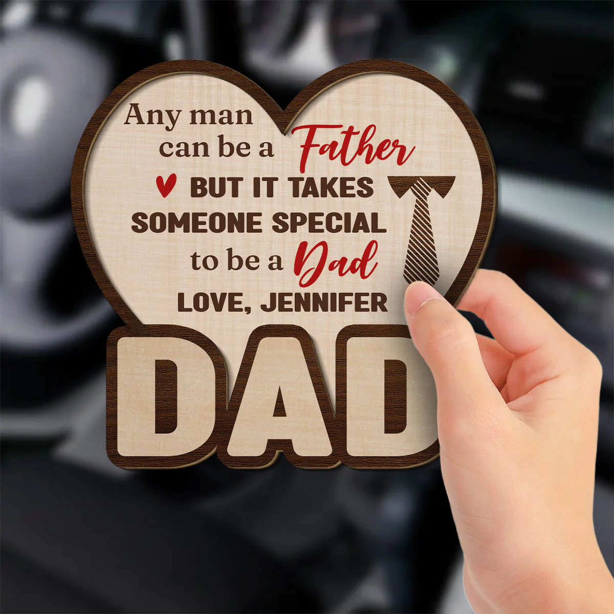 Someone Special To Be A Dad - Personalized Custom Car Visor Clip - Image 3
