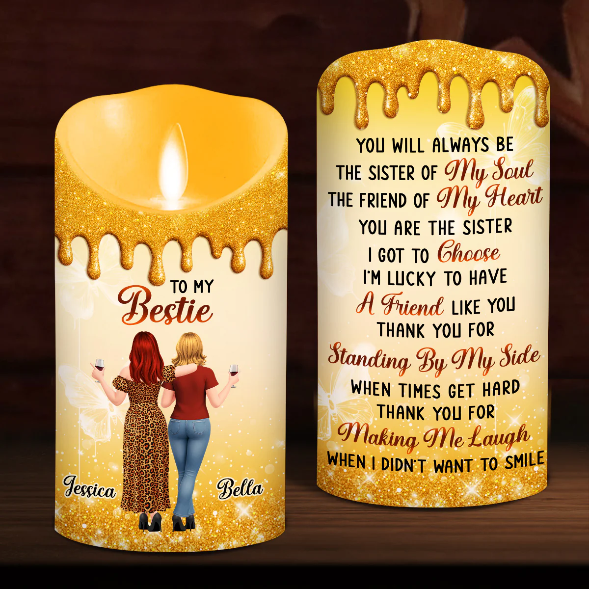 Soul Friend Forever - Personalized Custom 3D Effect LED Candle