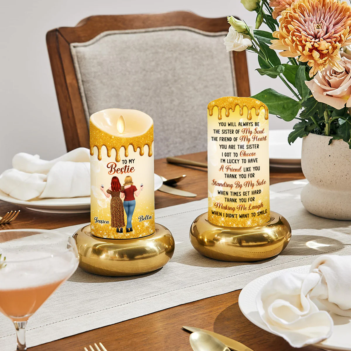Soul Friend Forever - Personalized Custom 3D Effect LED Candle - Image 3