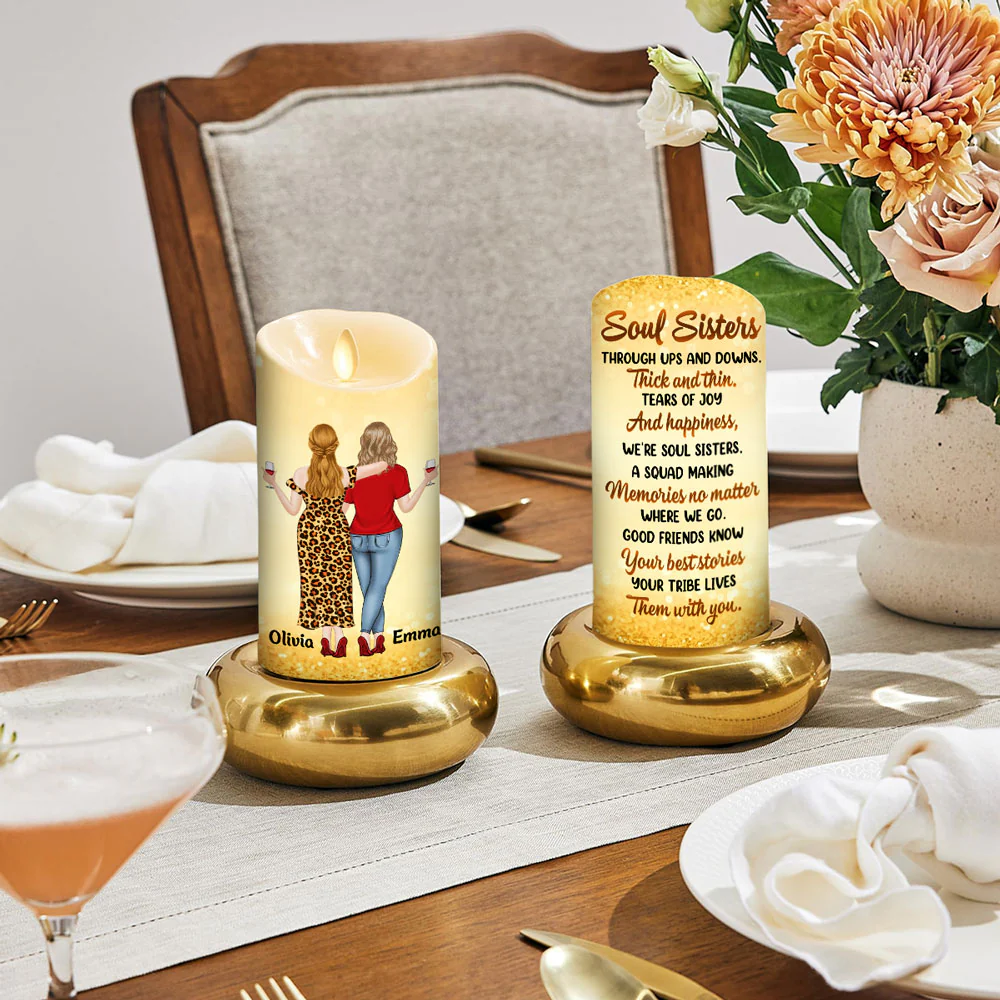 Soul Sisters - Personalized Custom LED Candle - Image 2