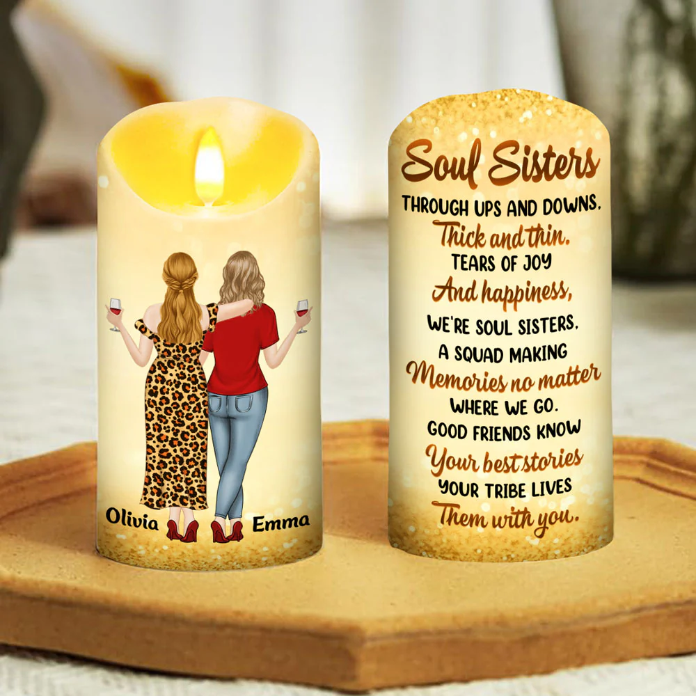 Soul Sisters - Personalized Custom LED Candle - Image 3