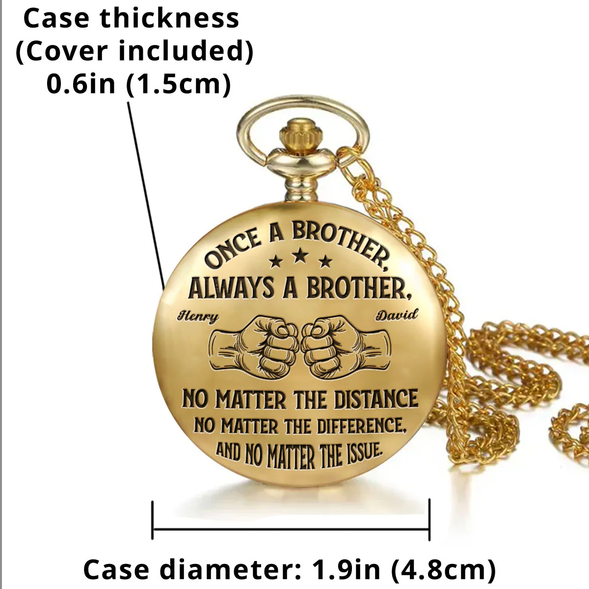 Soulmate Best Friend - Personalized Custom Pocket Watch - Image 5
