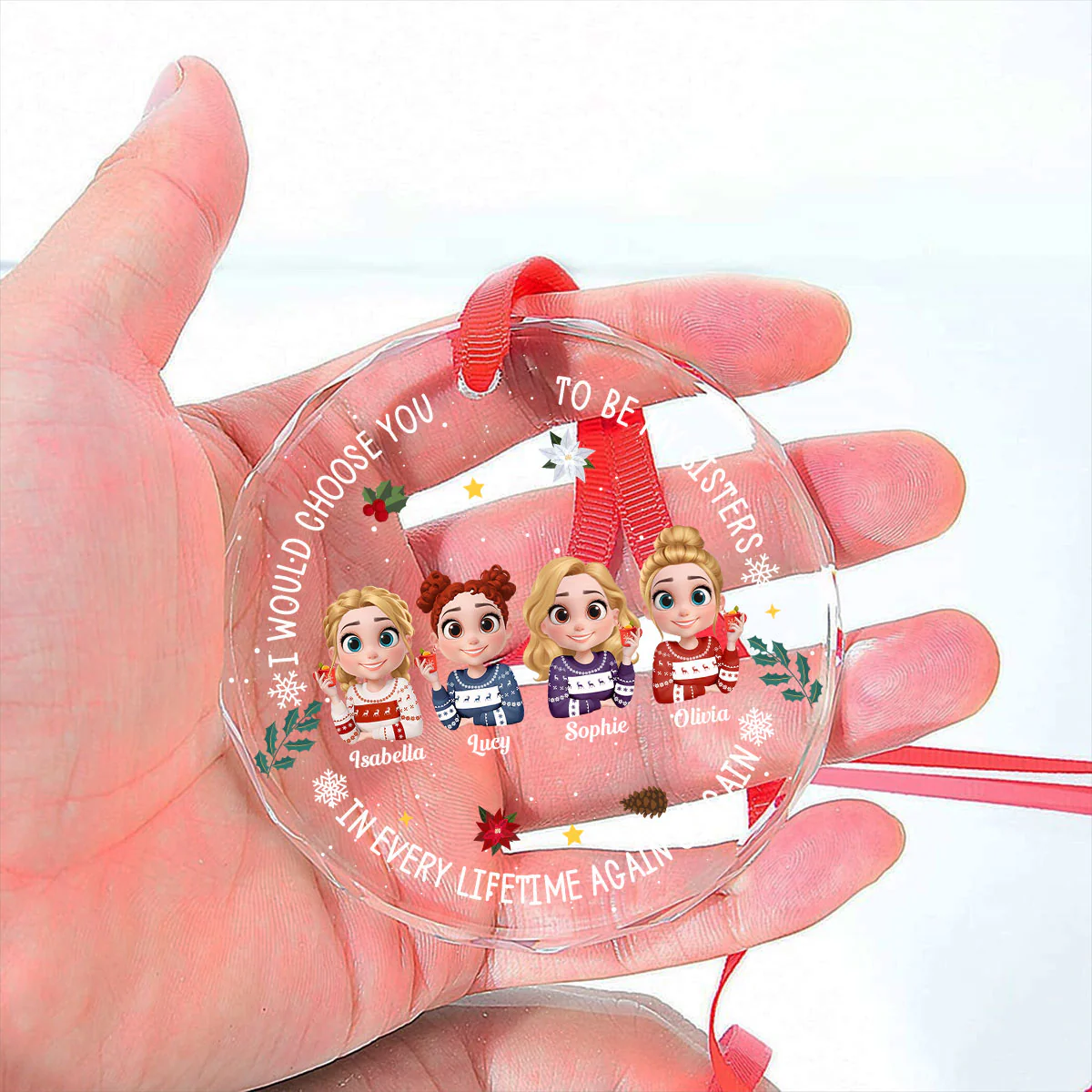 Soulmate In Disguise - Personalized Custom Glass Ornament - Image 5