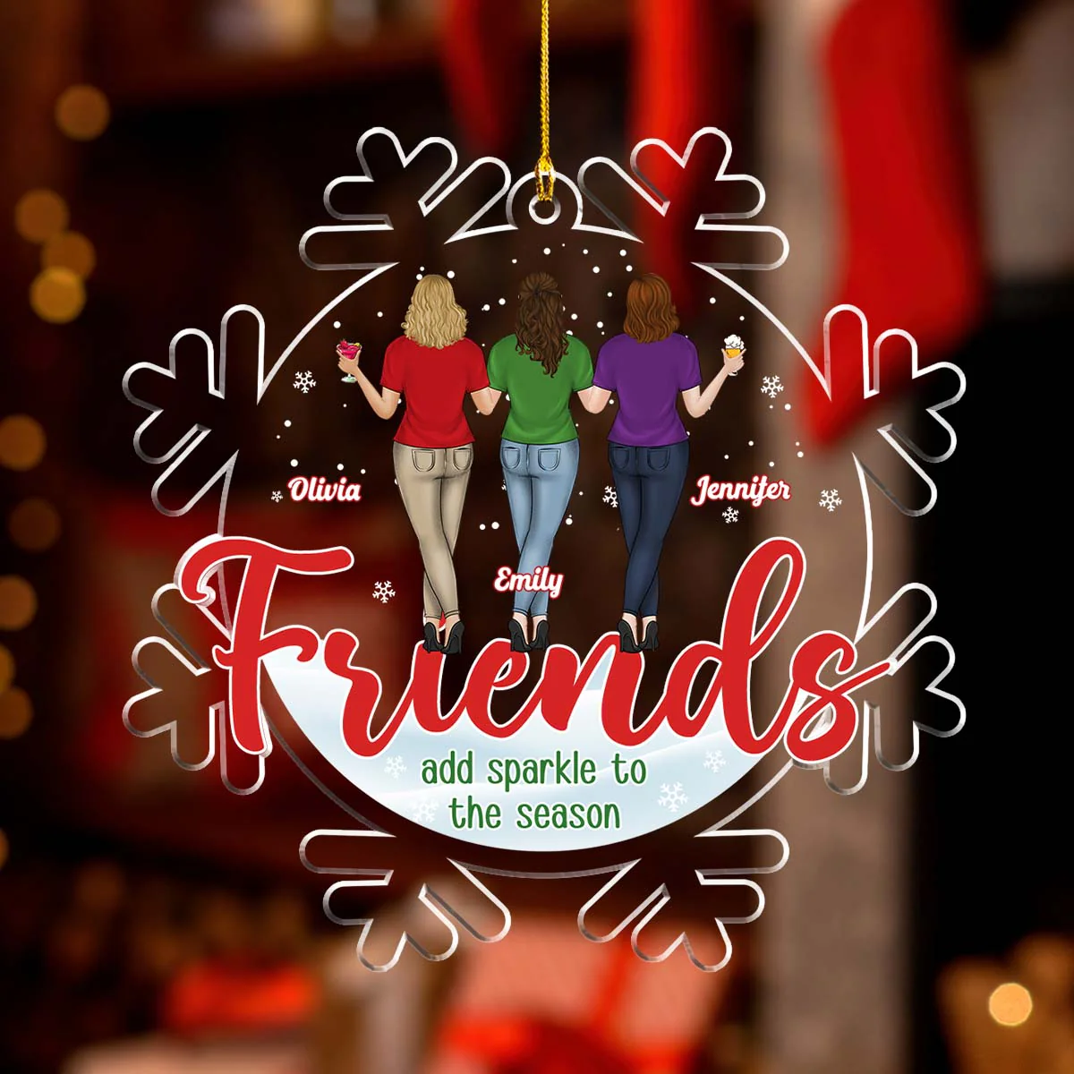 Sparkle To The Season - Personalized Custom Acrylic Ornament - Image 2