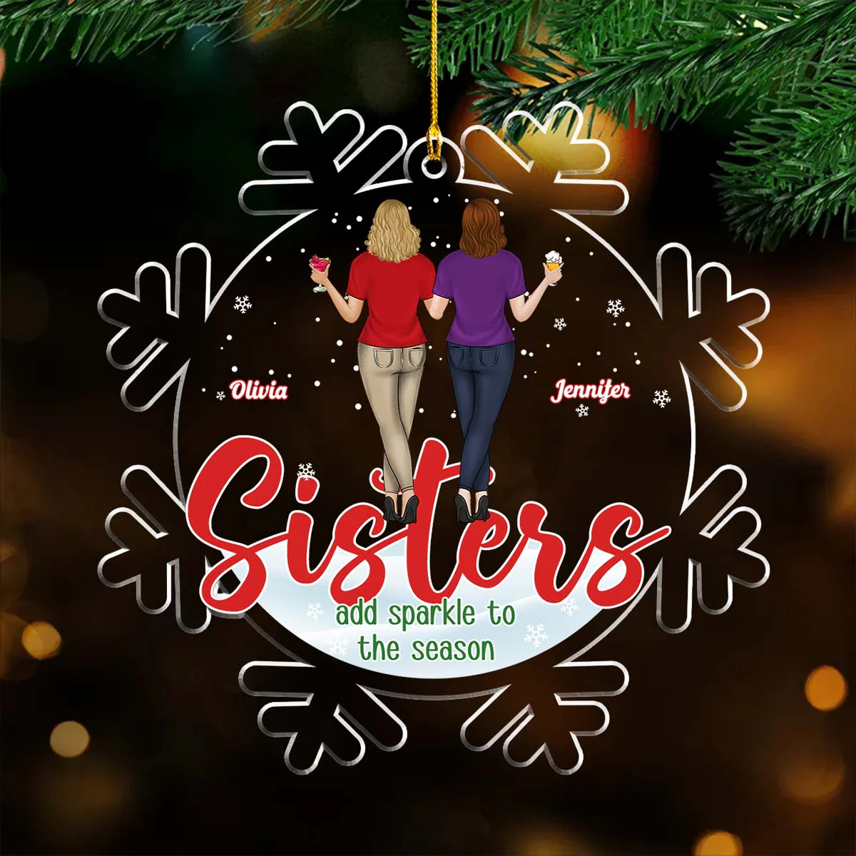 Sparkle To The Season - Personalized Custom Acrylic Ornament - Image 3