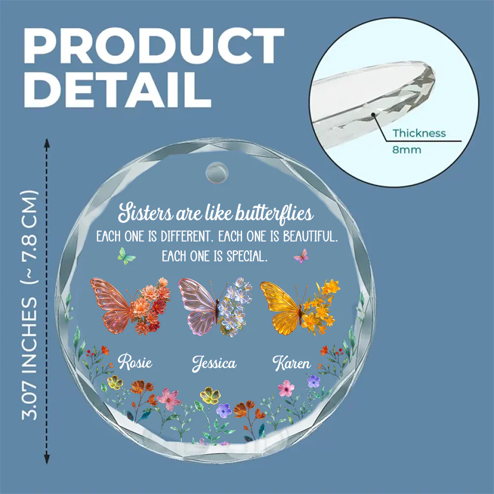 Sparkling Wings - Personalized Custom Glass Ornament - Image 5