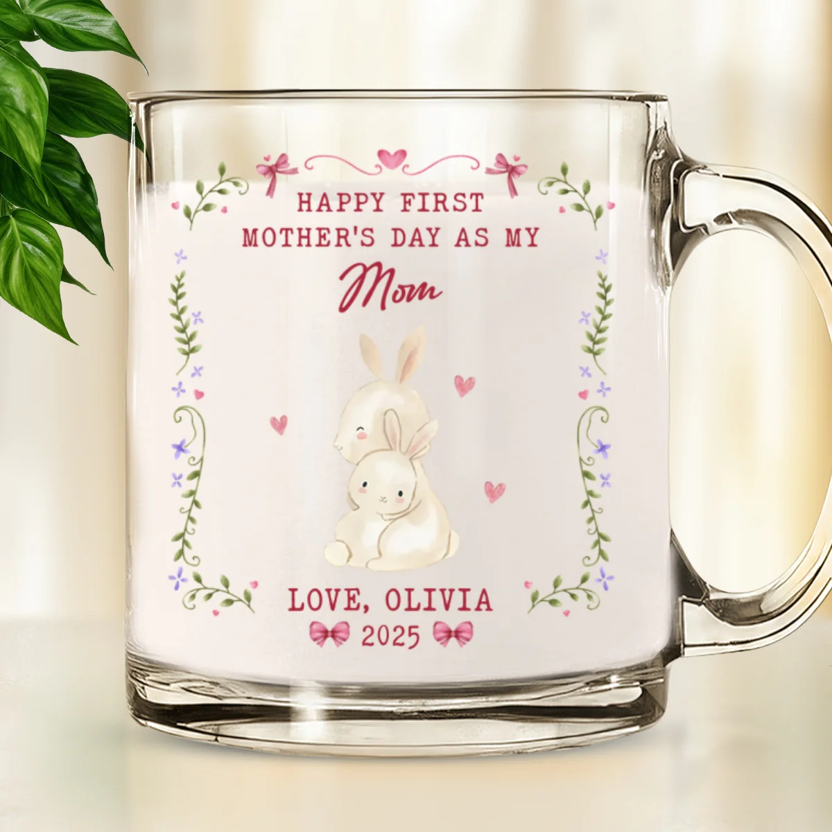 Special Day For Mommy - Personalized Custom Glass Mug - Image 6