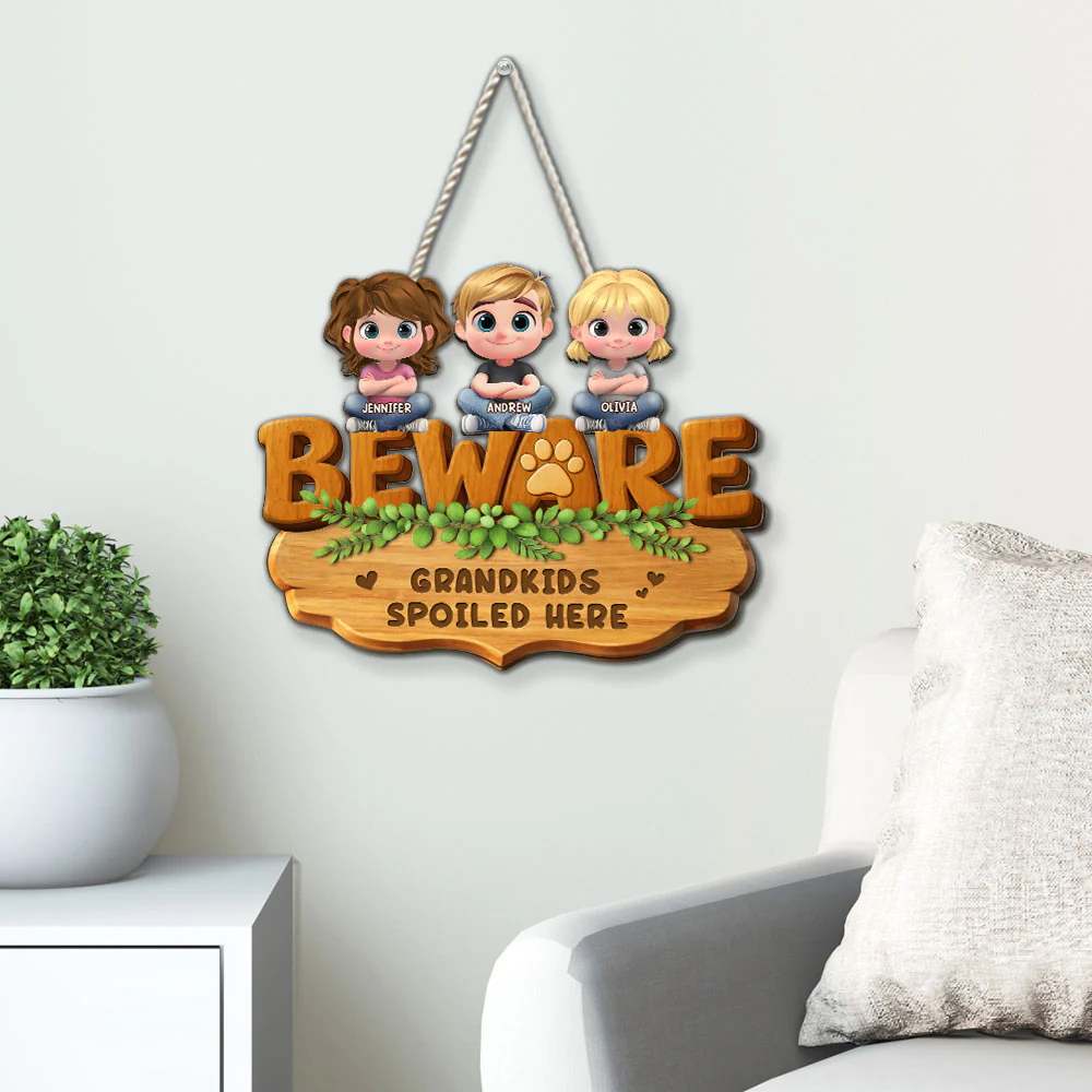 Spoiled Here - Personalized Custom 3D Effect Wood Sign - Image 3
