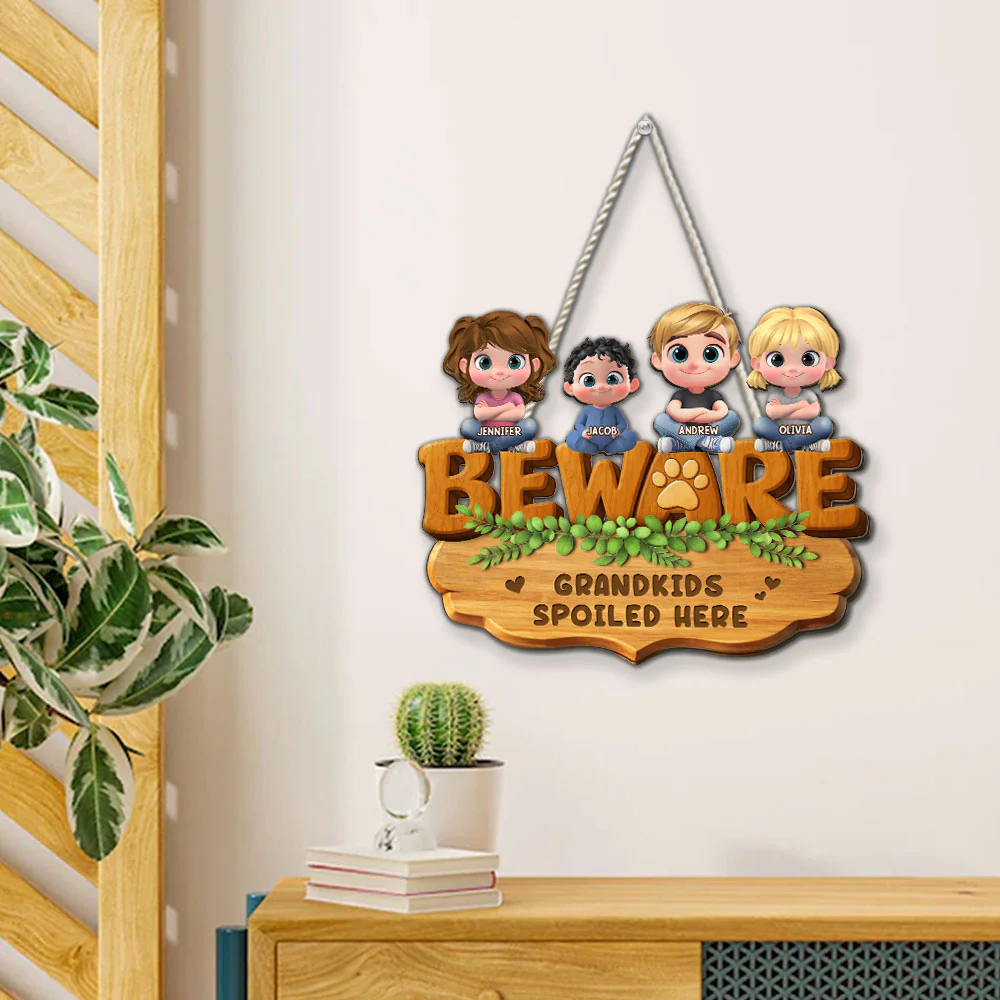 Spoiled Here - Personalized Custom 3D Effect Wood Sign - Image 4