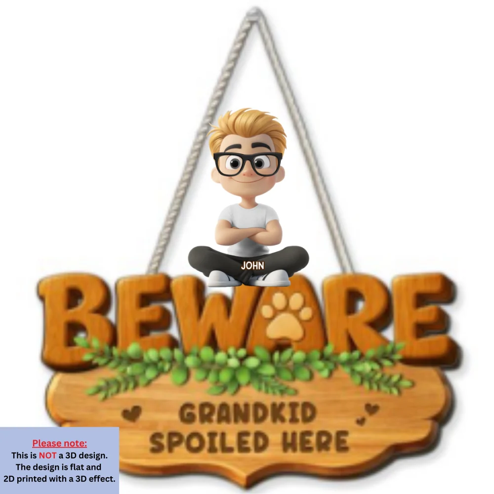 Spoiled Here - Personalized Custom 3D Effect Wood Sign - Image 6