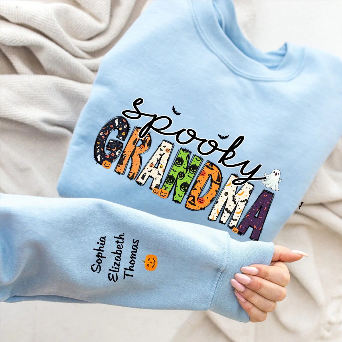 Spooky Grandma - Personalized Custom Sweatshirt - Image 4