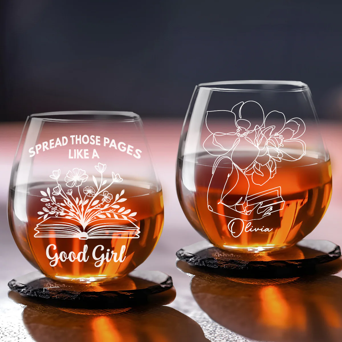 Spread Those Pages Like a Good Girl - Personalized Custom Wine Glass
