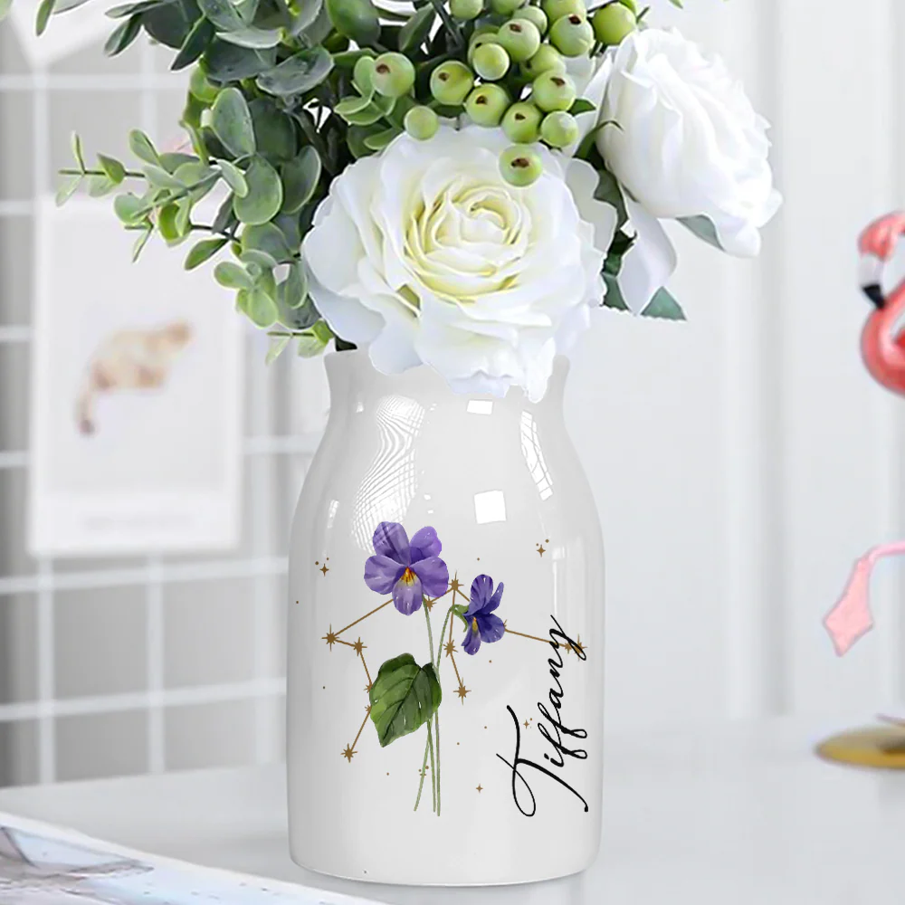 Star Signs Bloom Into Friendship - Personalized Custom Flower Vase - Image 2