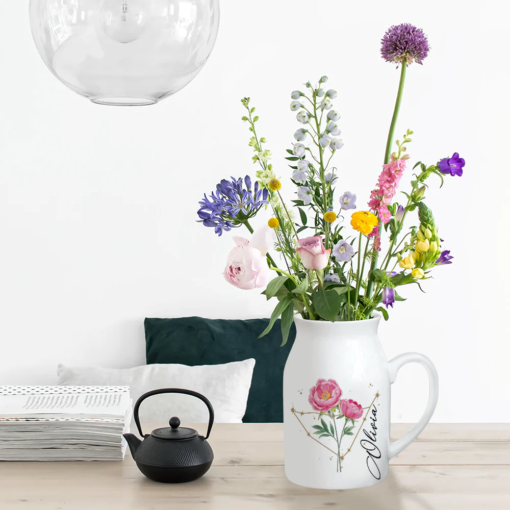 Star Signs Bloom Into Friendship - Personalized Custom Flower Vase - Image 3