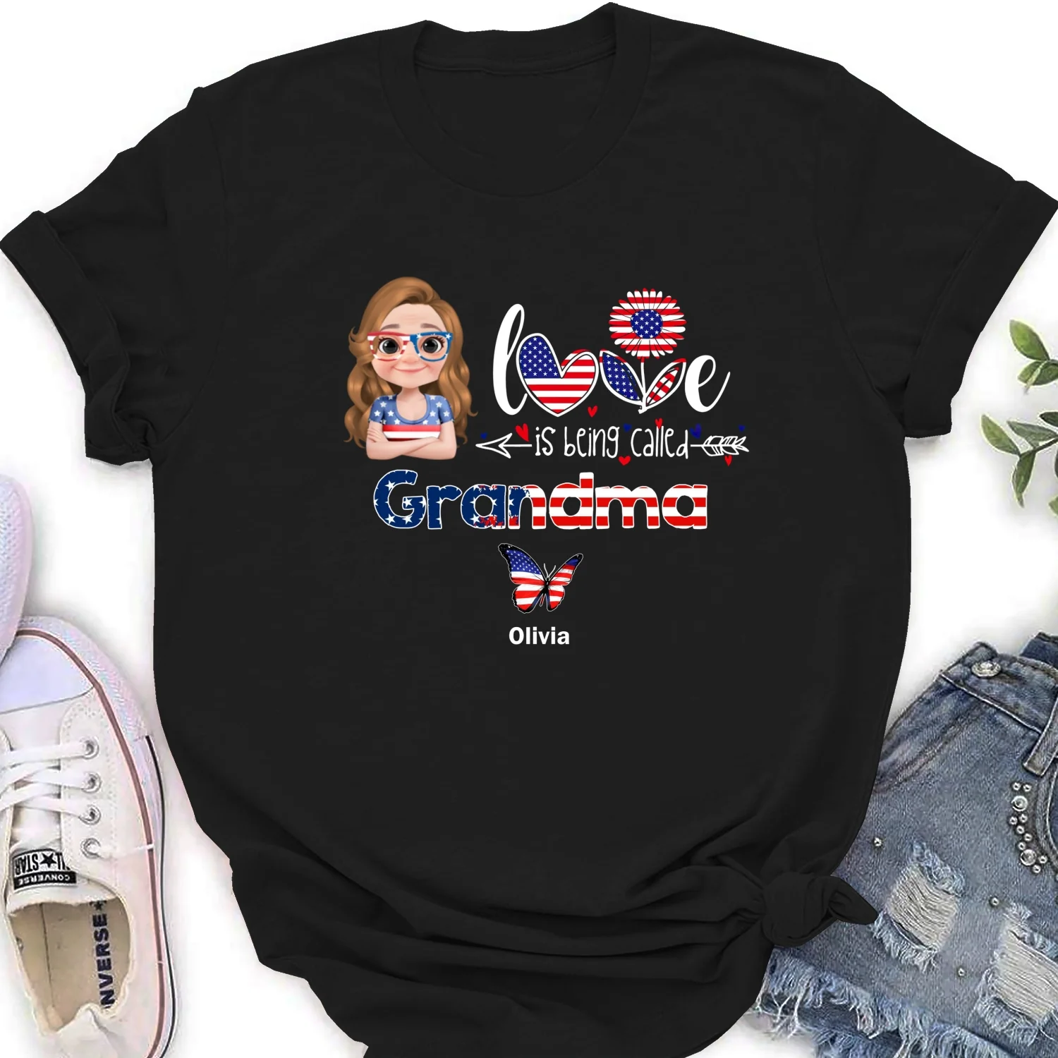 Stars And Stripes Grandma Love - Personalized Custom Shirt - Image 15