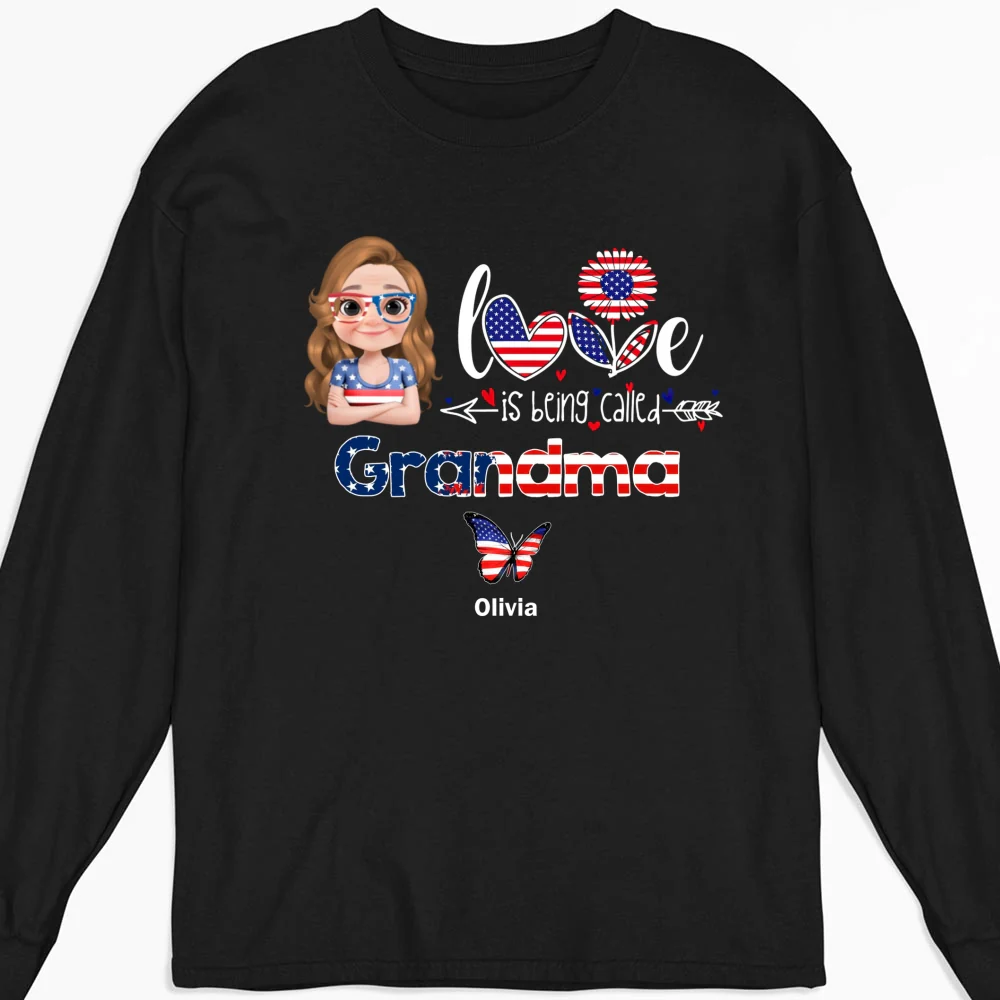 Stars And Stripes Grandma Love - Personalized Custom Shirt - Image 9