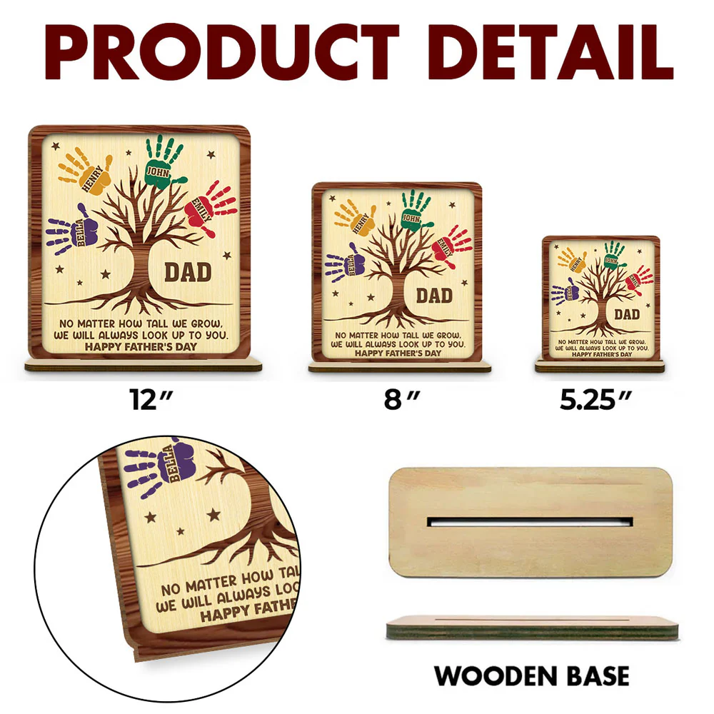 Still Looking Up To You- Personalized Custom 2-Layer Wood Plaque With Flat Base - Image 6