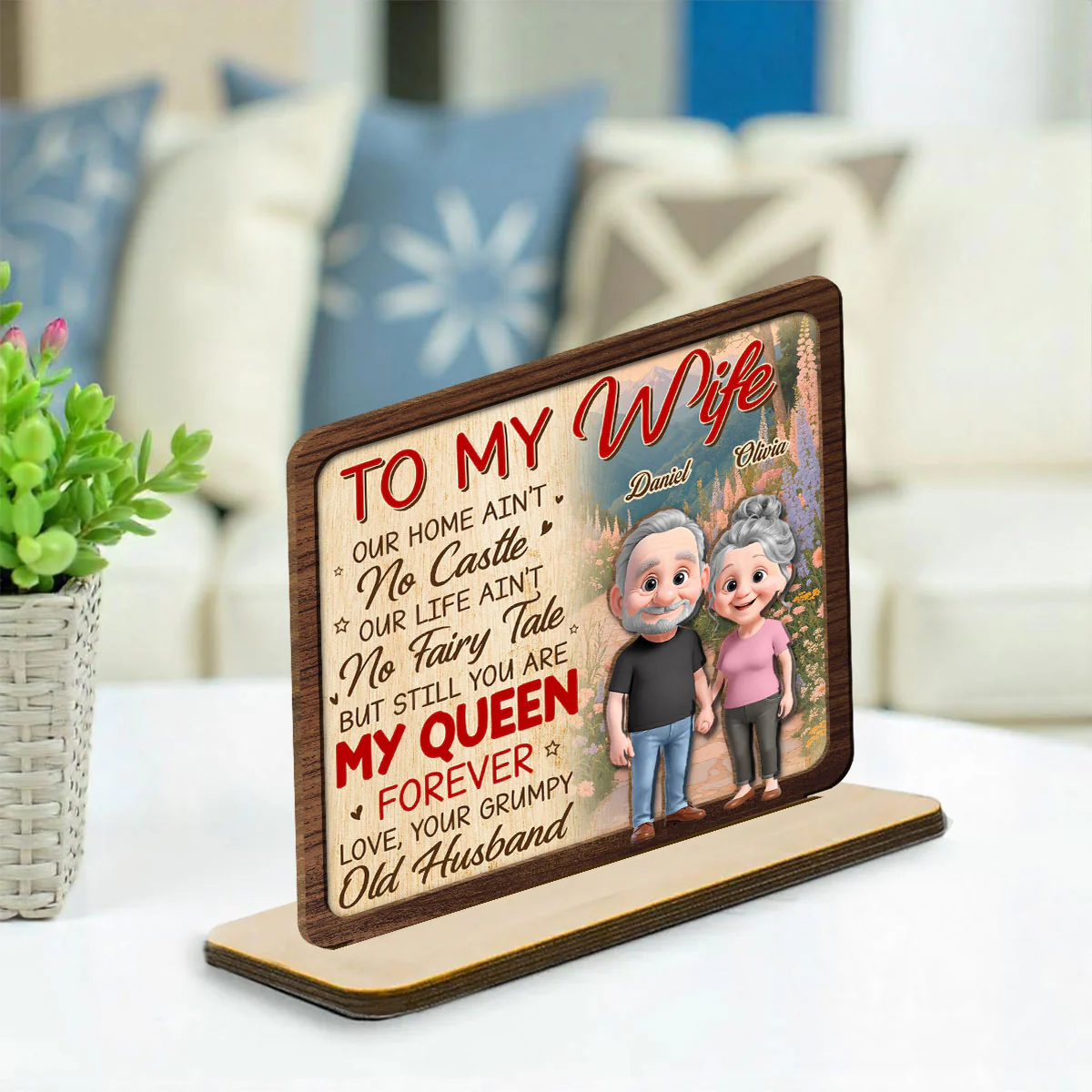 Still My Queen - Personalized Custom 2-Layer Wood Plaque With Flat Base - Image 2