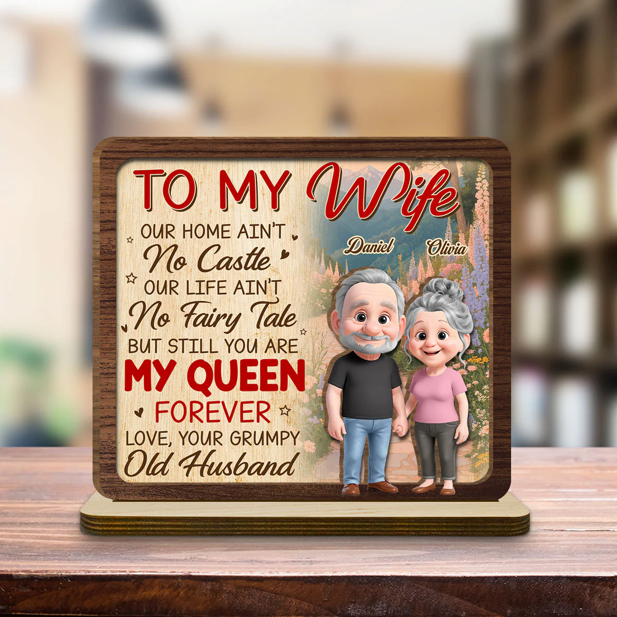 Still My Queen - Personalized Custom 2-Layer Wood Plaque With Flat Base - Image 3