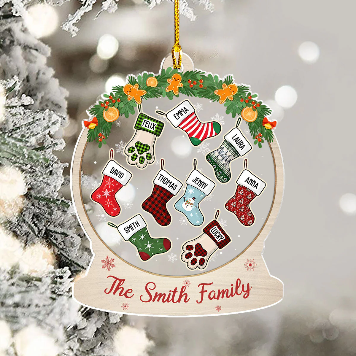 Stocks Globe - Personalized Custom Acrylic Ornament - Image 4