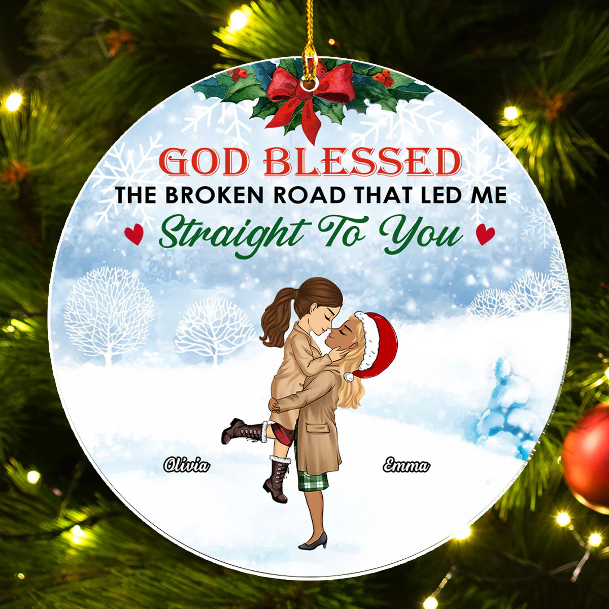 Straight To You Christmas - Personalized Custom Acrylic Ornament - Image 4