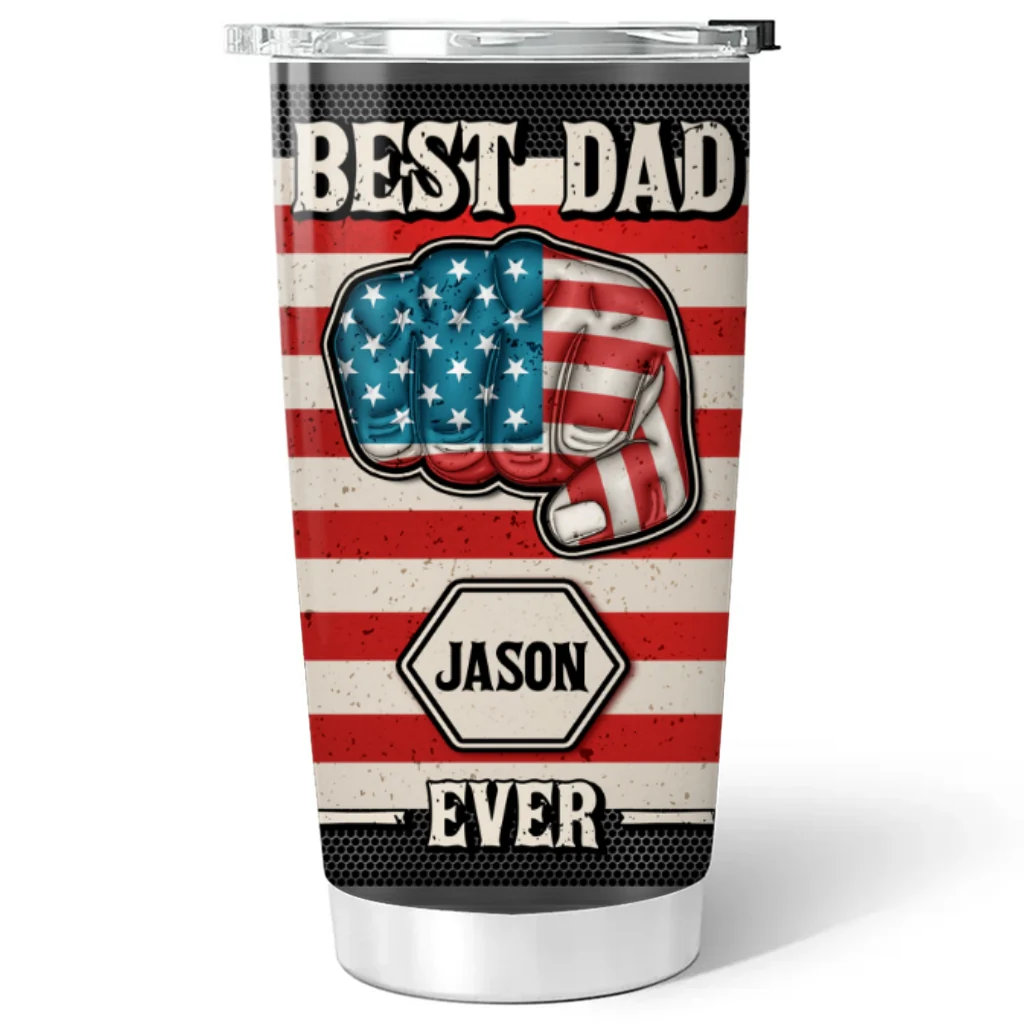 Strongest Dad - Personalized Custom 3D Inflated Effect Tumbler - Image 6