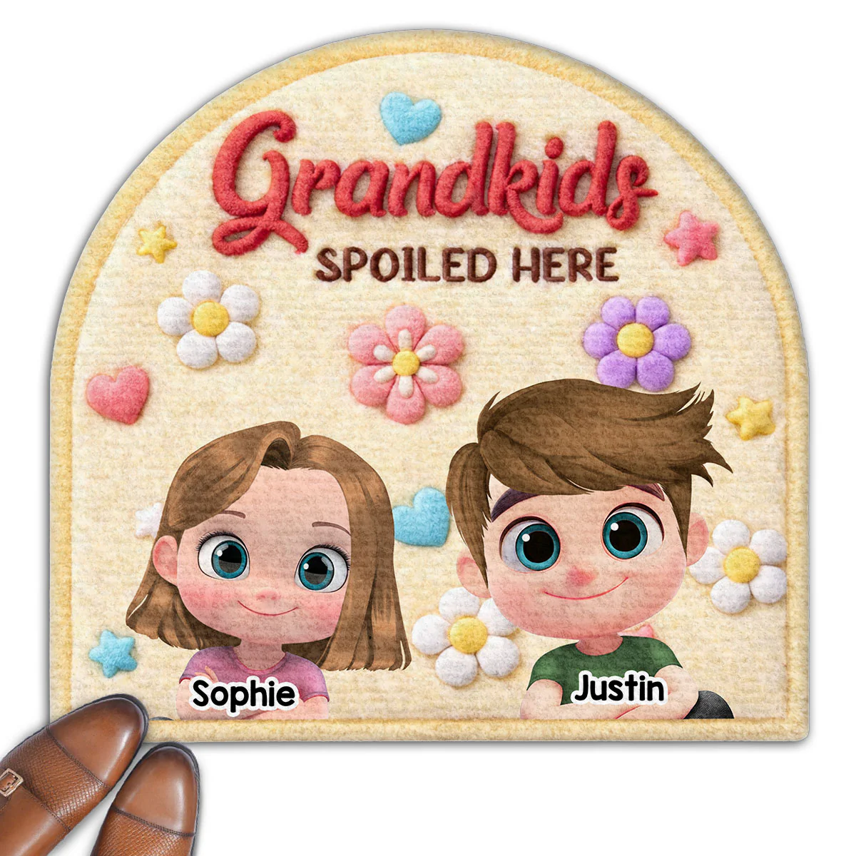 Stuffy Lovely Grandkids - Personalized Custom Doormat