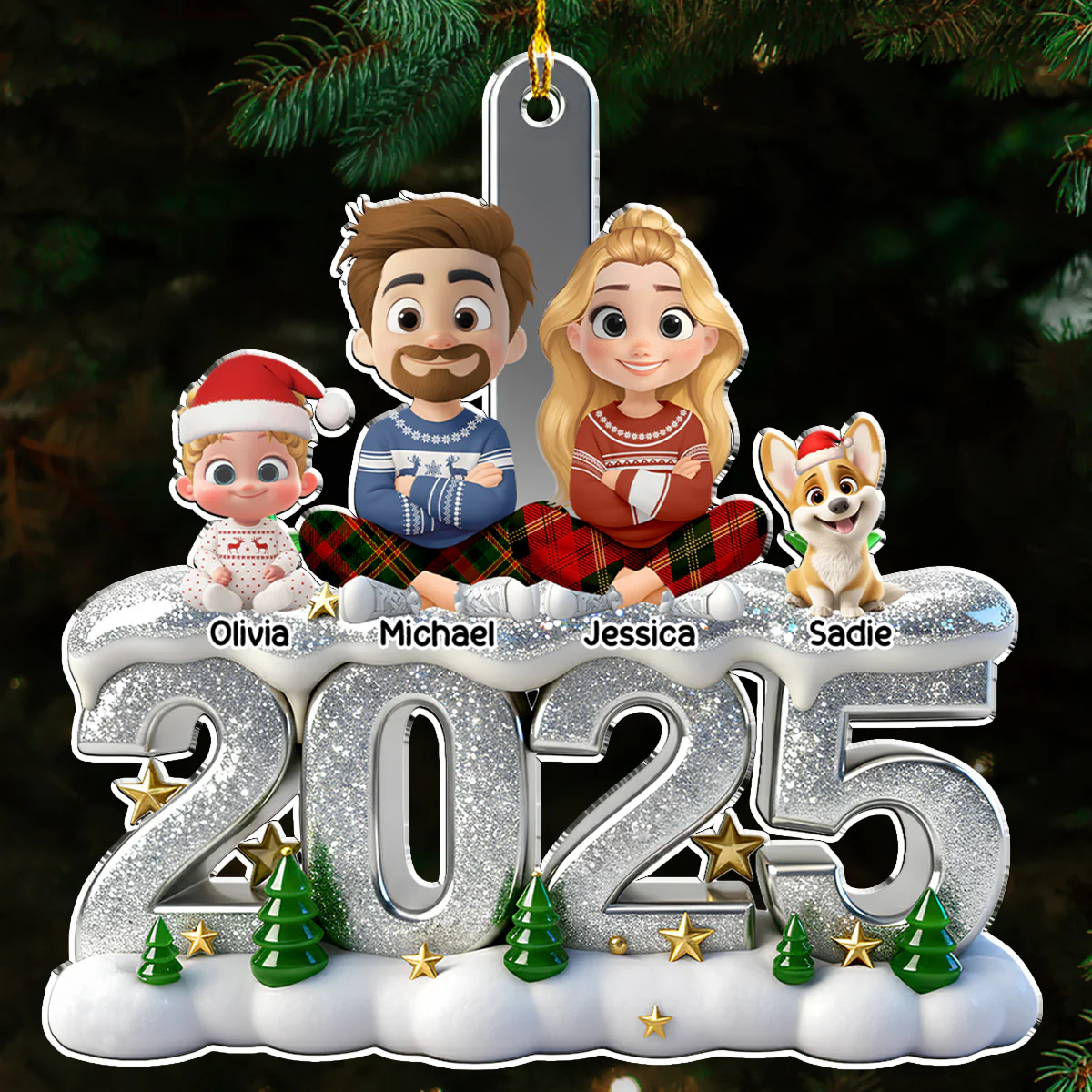 Such A Glittery Year - Personalized Custom 3D Effect Acrylic Ornament