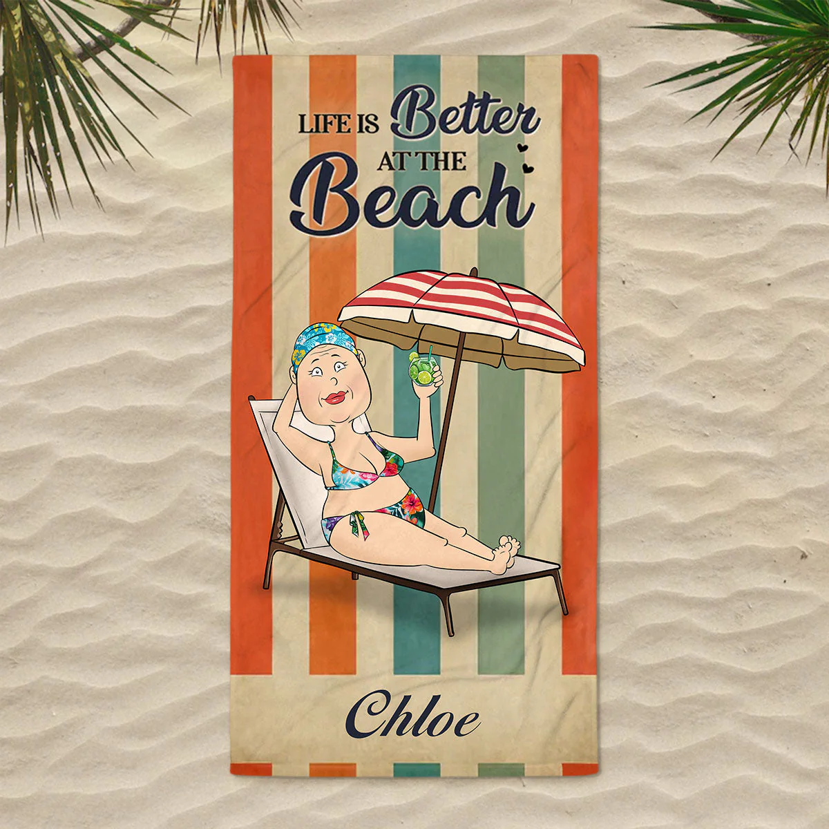 Summer At The Beach - Personalized Custom Beach Towel - Image 3