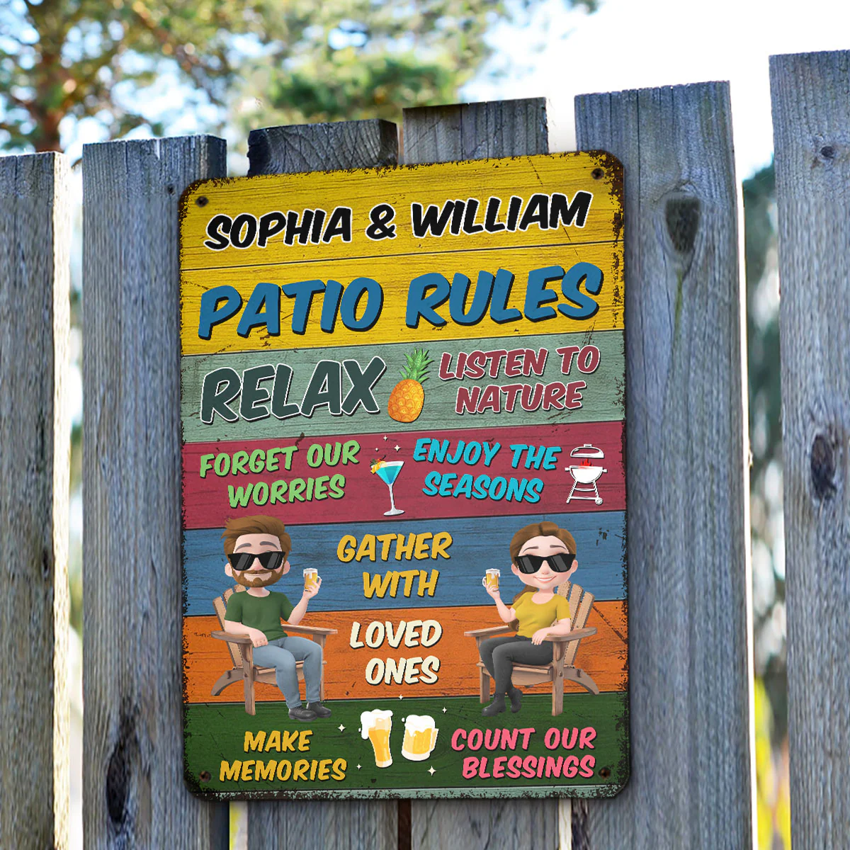 Summer Time - Personalized Custom Metal Sign - Image 3