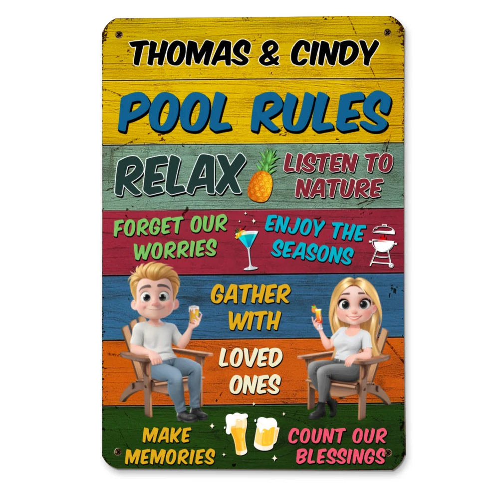 Summer Time - Personalized Custom Metal Sign - Image 5