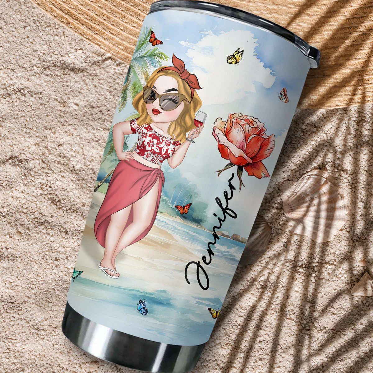Summer Time - Personalized Custom Tumbler - Image 2