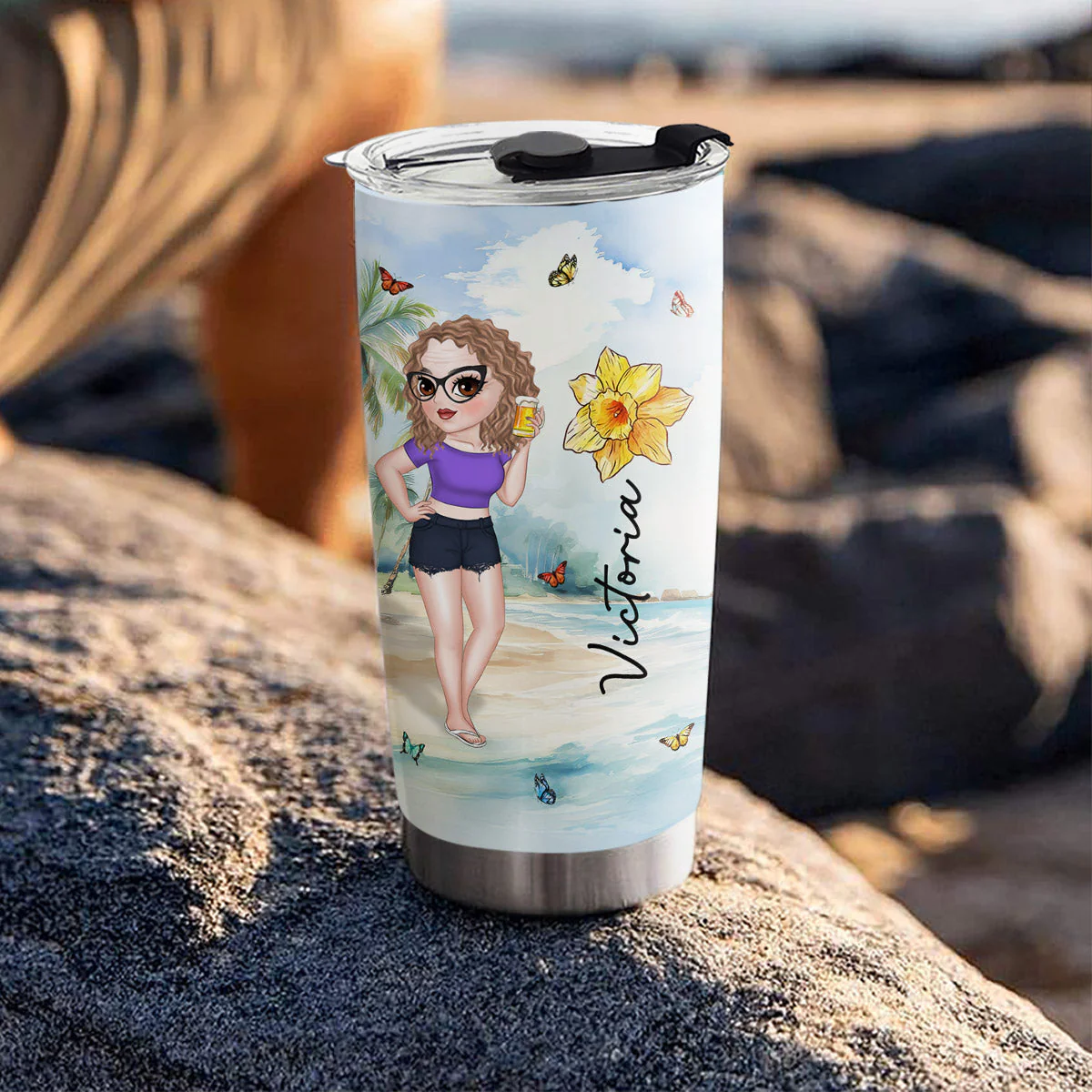 Summer Time - Personalized Custom Tumbler - Image 4