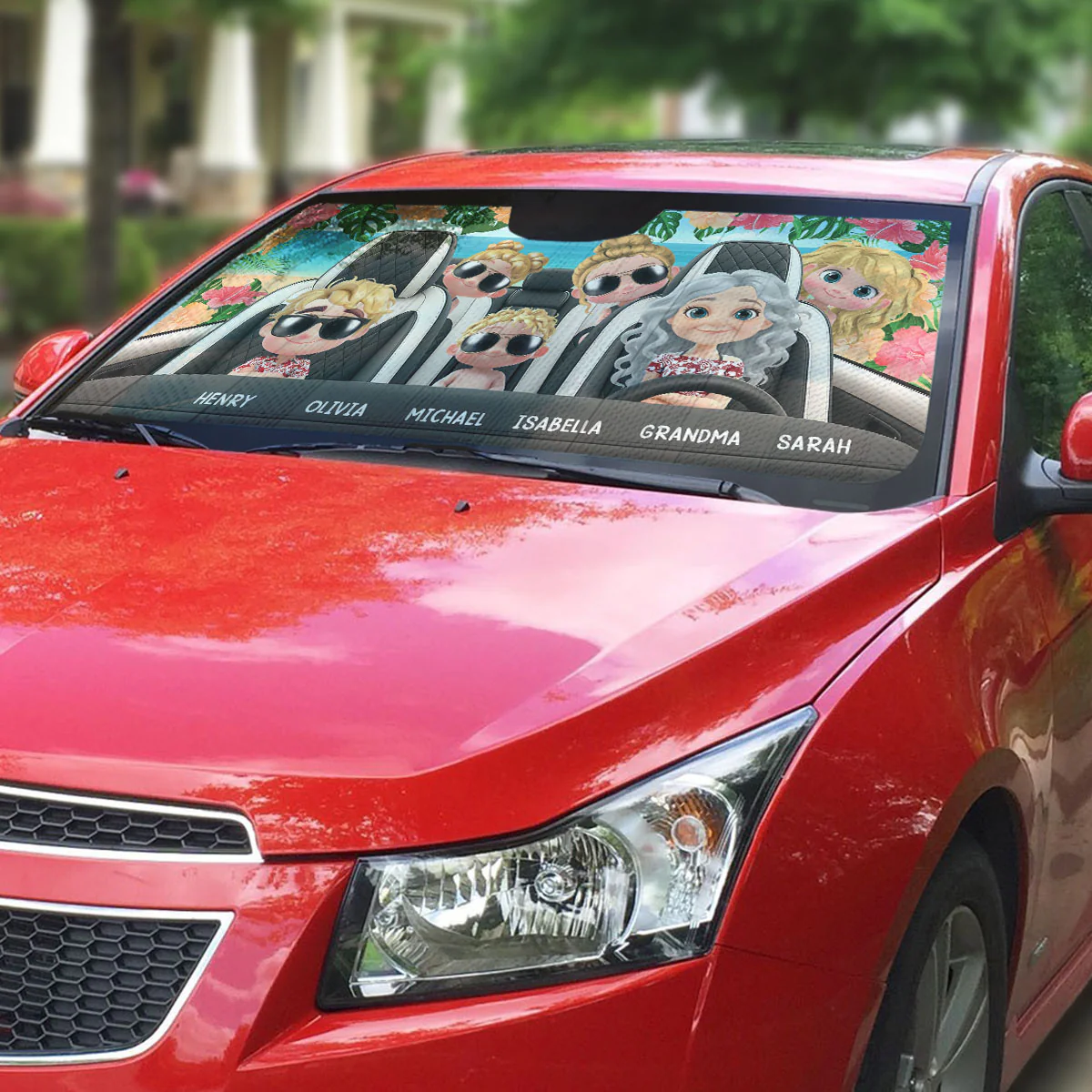 Summer With My Grandkids - Personalized Car Sunshade - Image 3