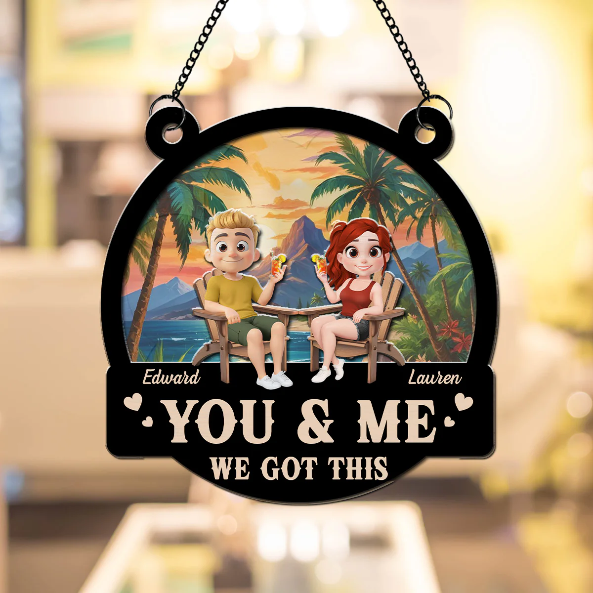 Summer You And Me - Personalized Custom Suncatcher - Image 2