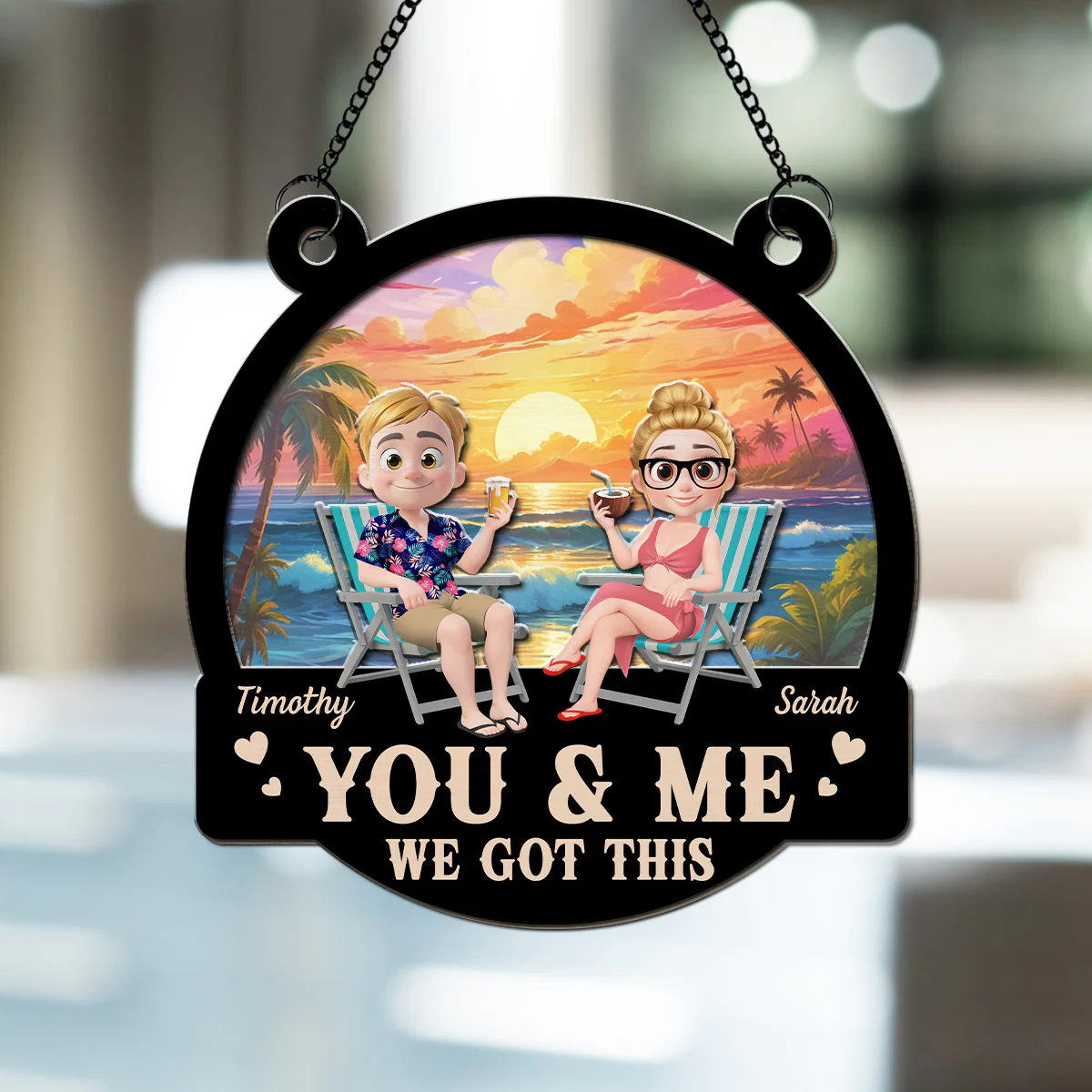 Summer You And Me - Personalized Custom Suncatcher - Image 4