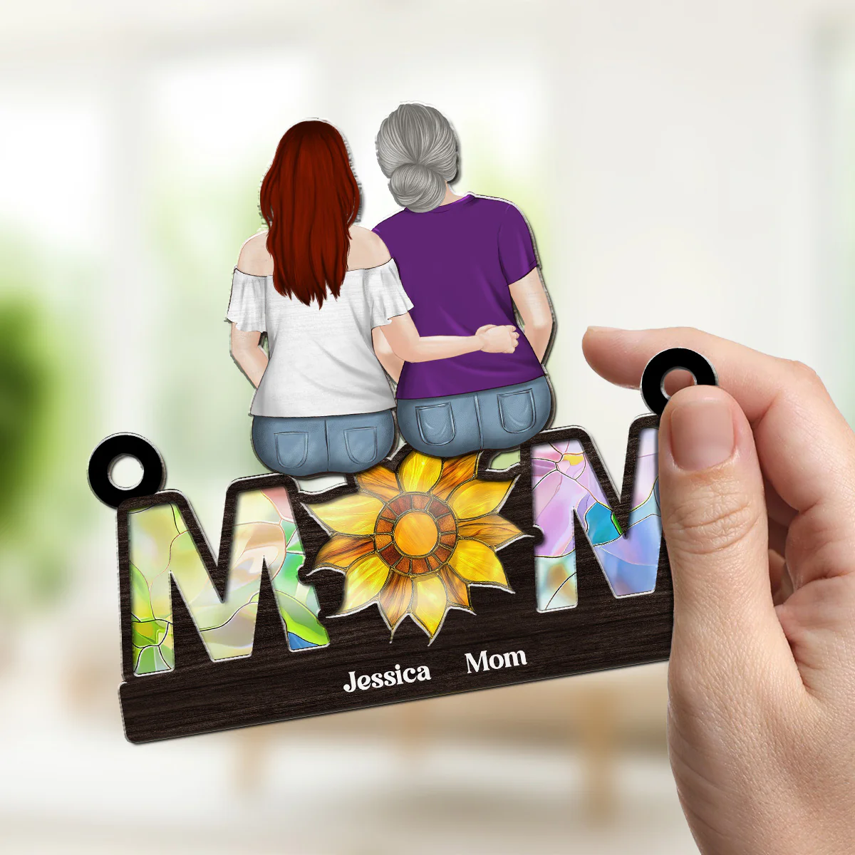 Sunflower Love - Personalized Custom Suncatcher - Image 3