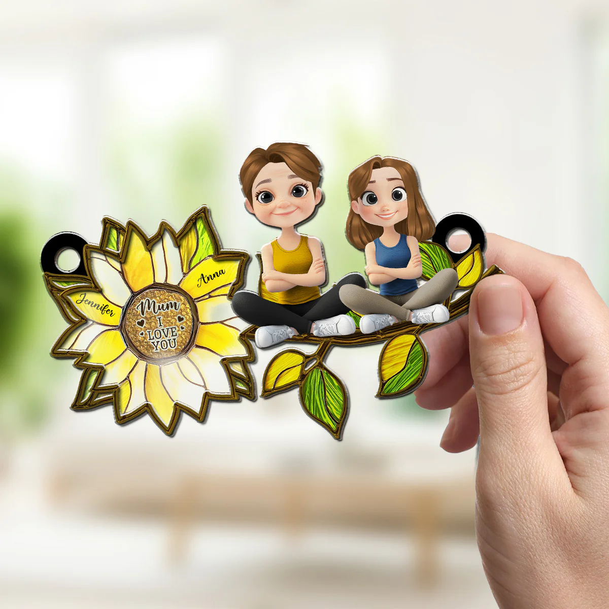 Sunflower Mom - Personalized Custom Suncatcher - Image 3