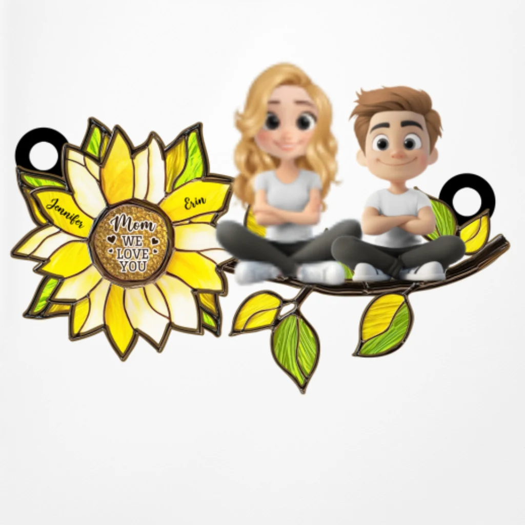 Sunflower Mom - Personalized Custom Suncatcher - Image 6