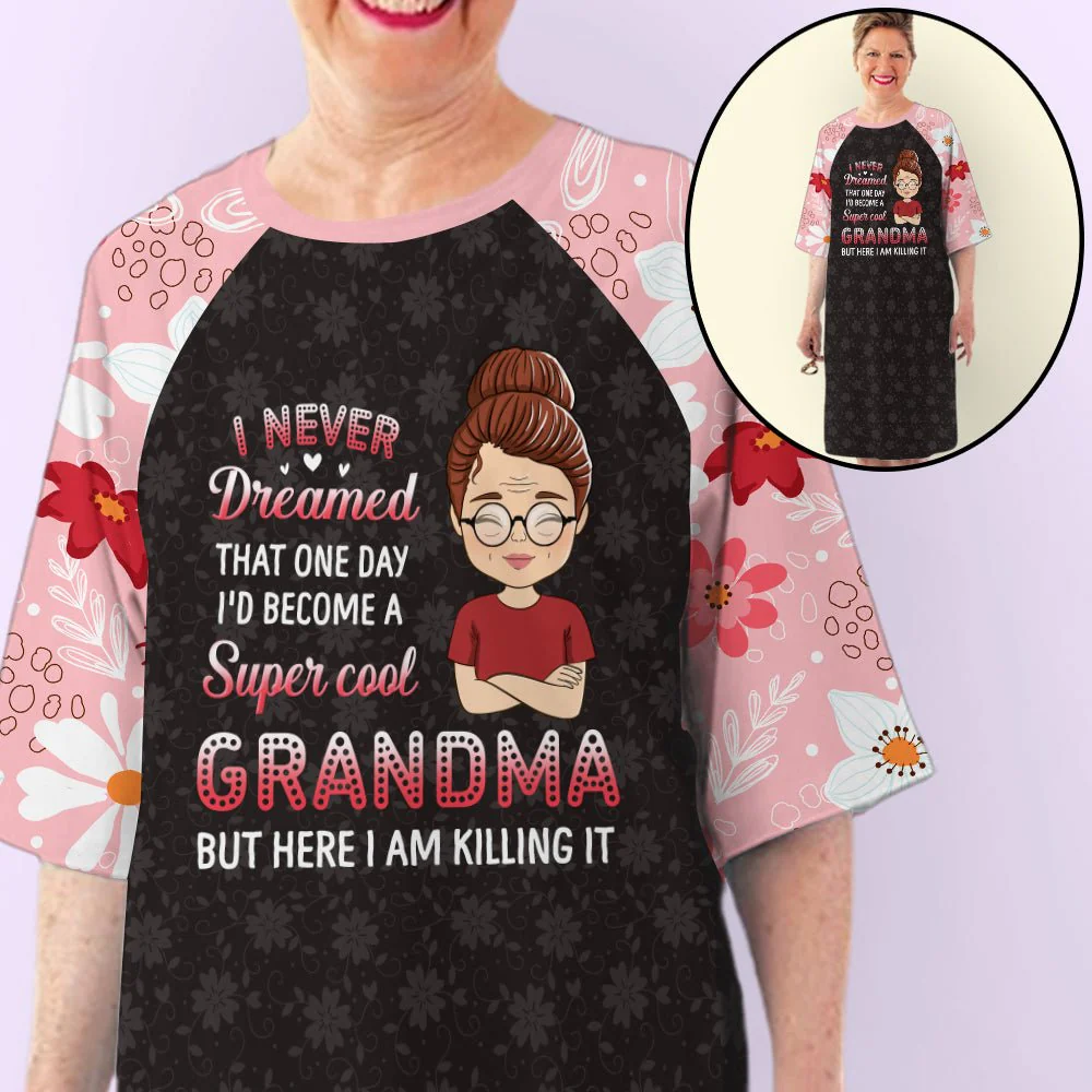 Super Cool Grandma - Personalized Custom 3/4 Sleeve Dress - Image 2