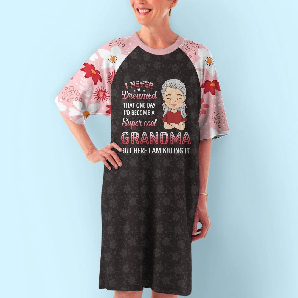 Super Cool Grandma - Personalized Custom 3/4 Sleeve Dress - Image 4