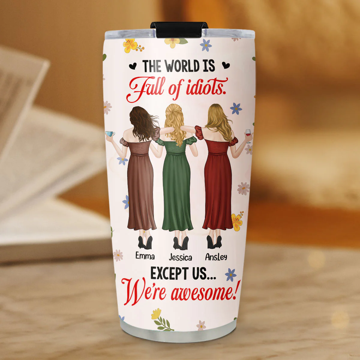 Surrounded By Idiots Staying Cool - Personalized Custom Tumbler - Image 2