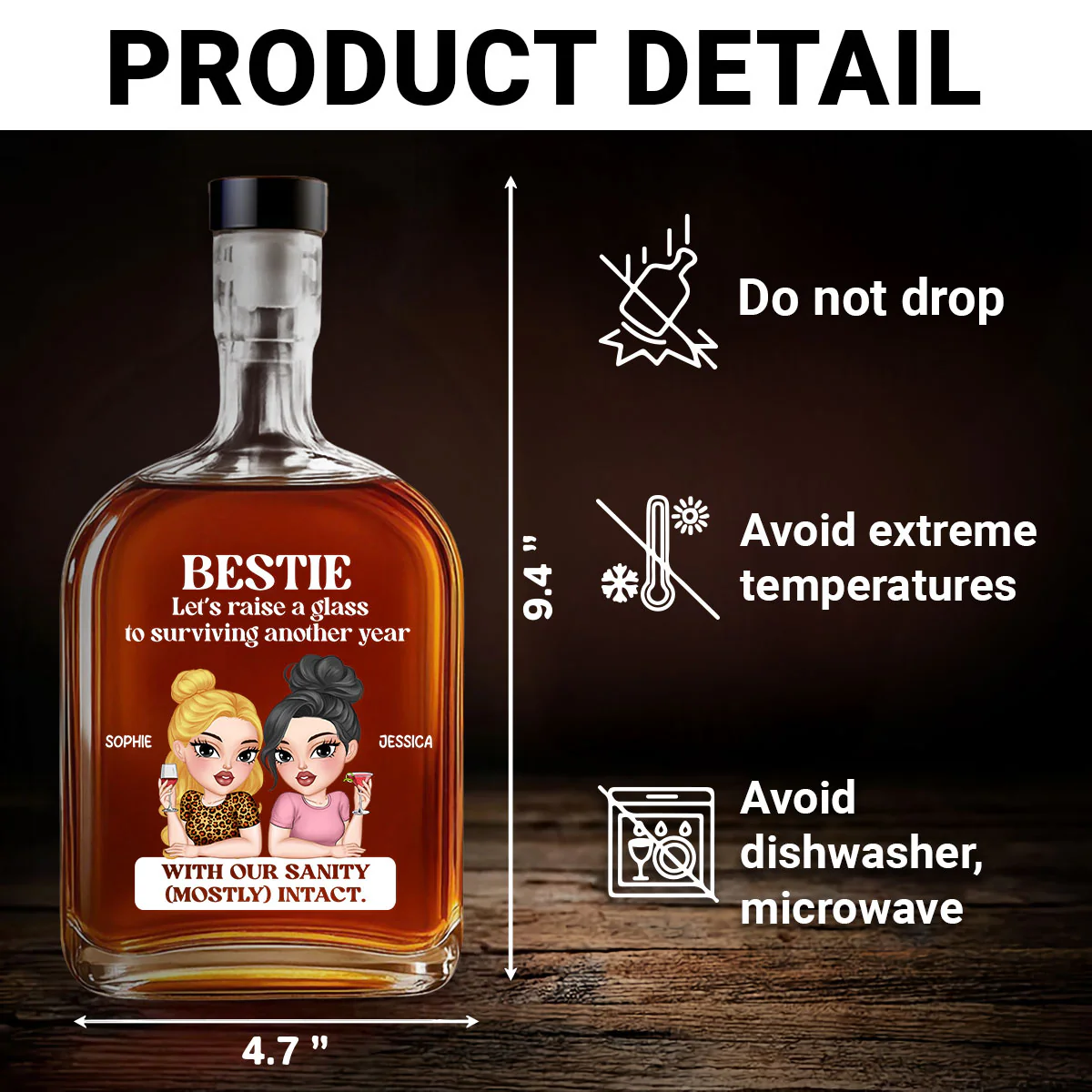 Surviving Another Year - Personalized Custom Spirits Decanter - Image 6