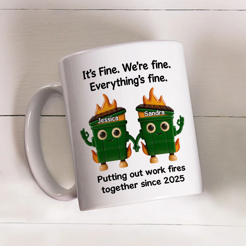 Surviving Work Chaos Together Daily - Personalized Custom Coffee Mug - Image 2