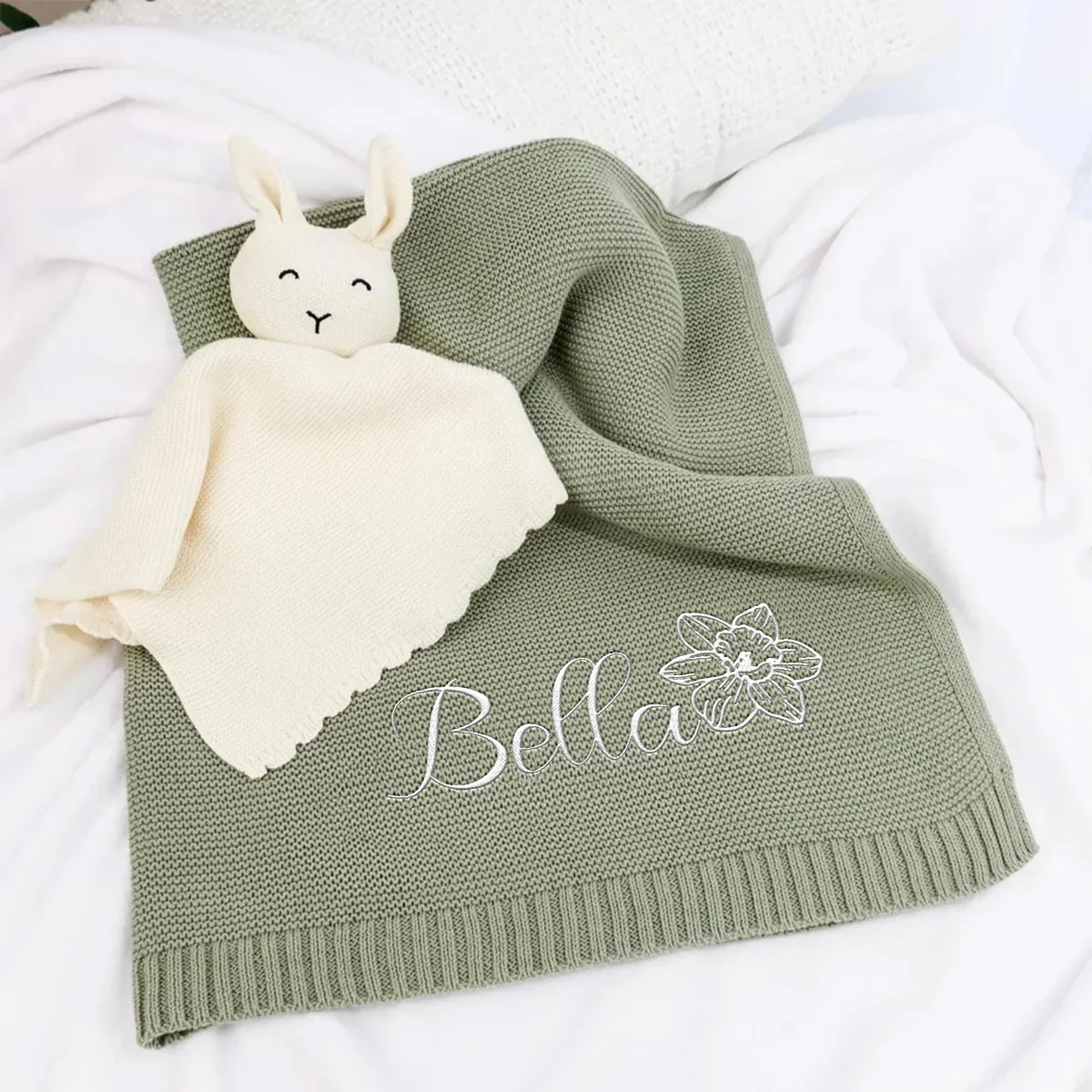 Sweat Dream - Personalized Custom Embroidered Knitted Baby Blanket - Image 2