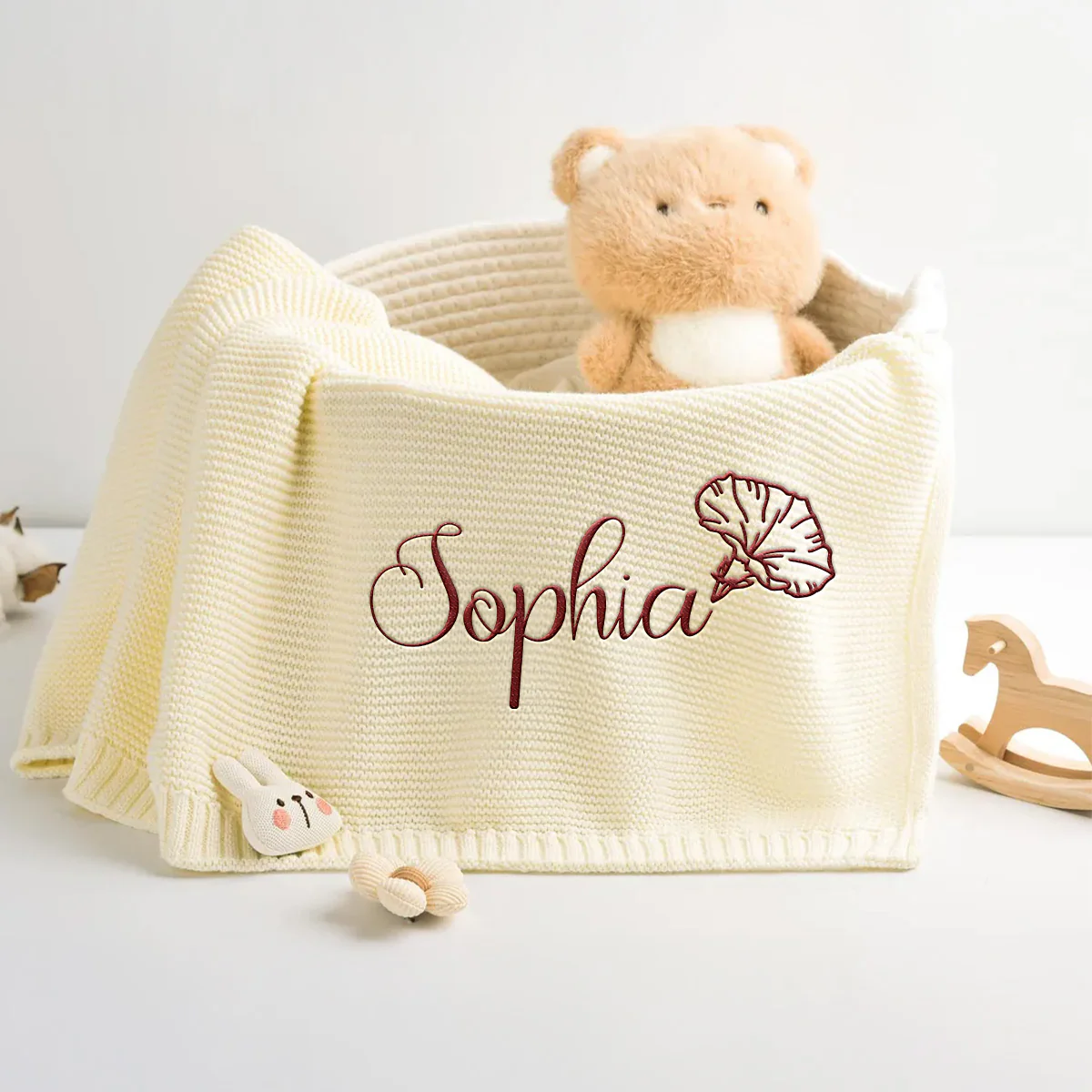 Sweat Dream - Personalized Custom Embroidered Knitted Baby Blanket - Image 4