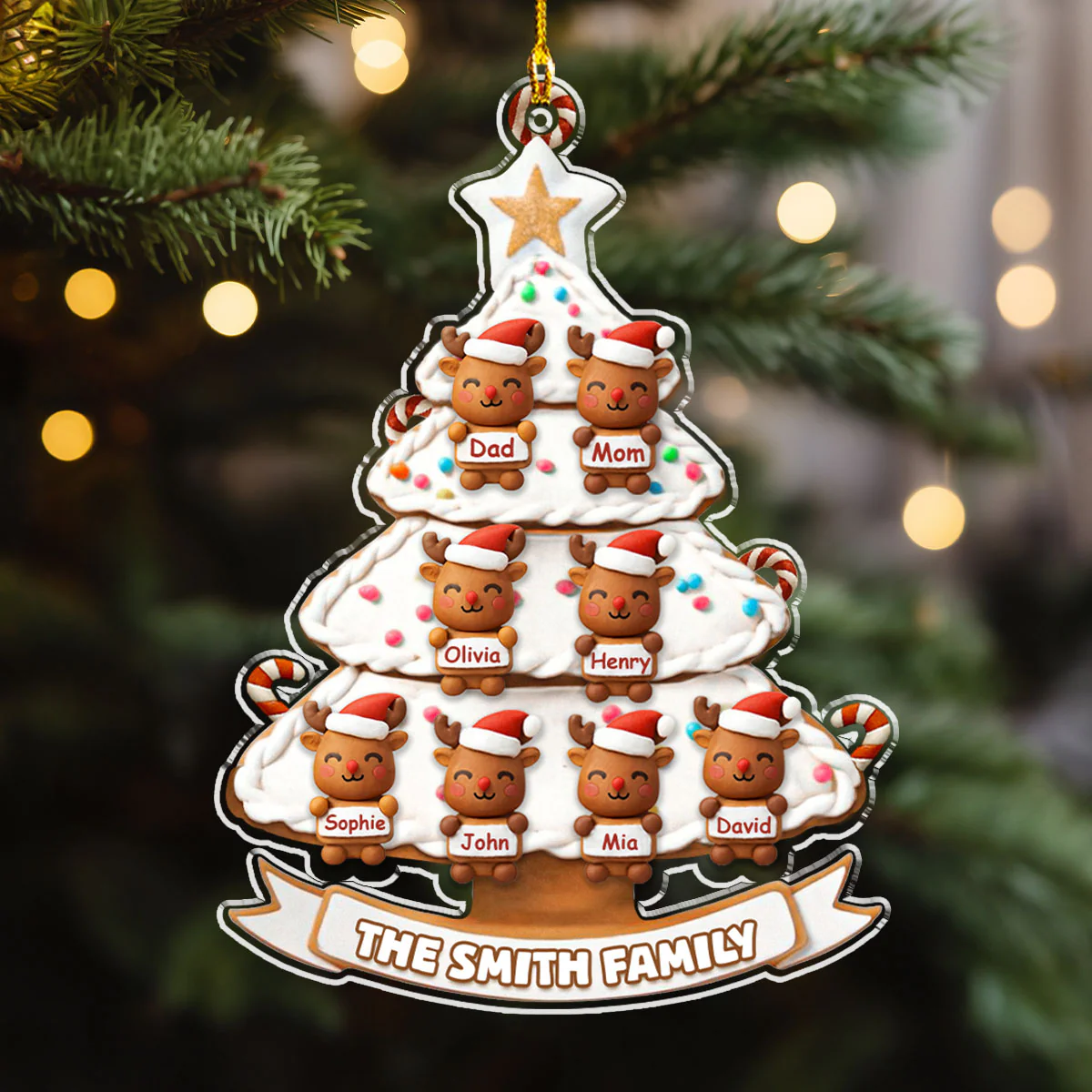 Sweet Family Christmas Tree - Personalized Custom Acrylic Ornament - Image 5