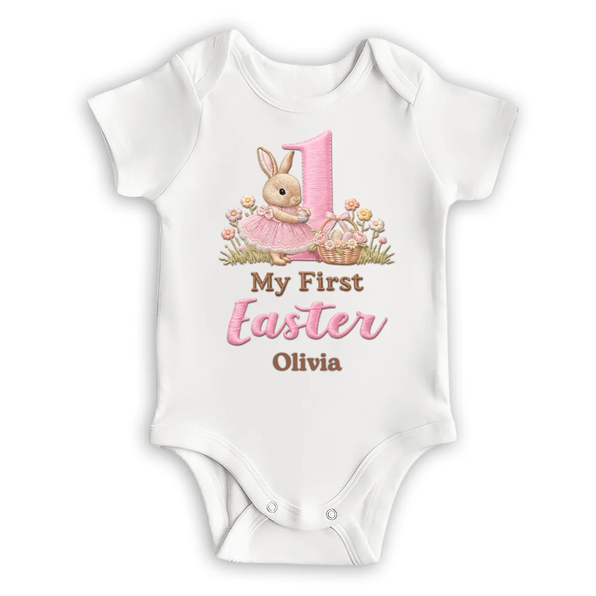 Sweet First Easter Bunny - Personalized Custom Baby Onesie - Image 7