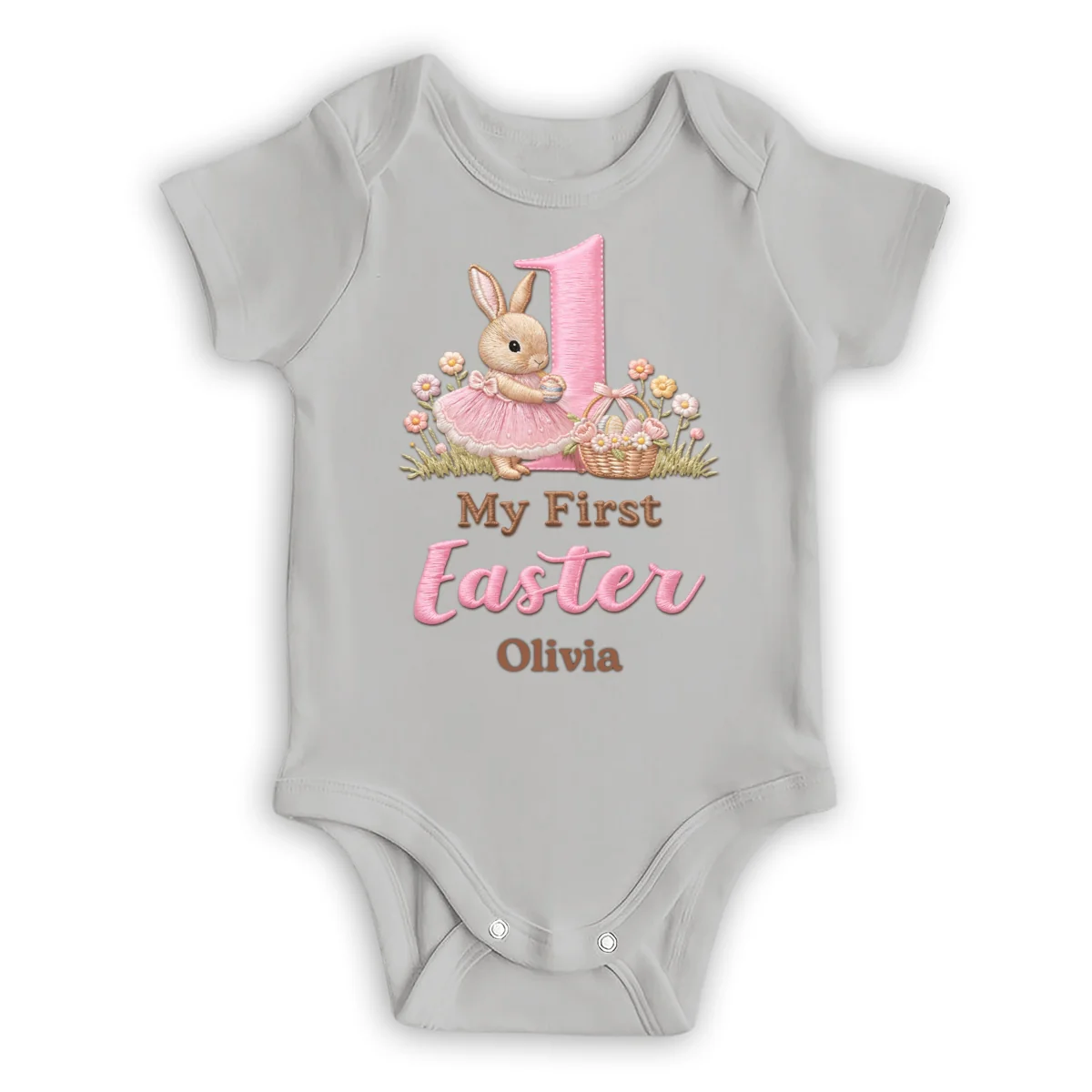 Sweet First Easter Bunny - Personalized Custom Baby Onesie - Image 8