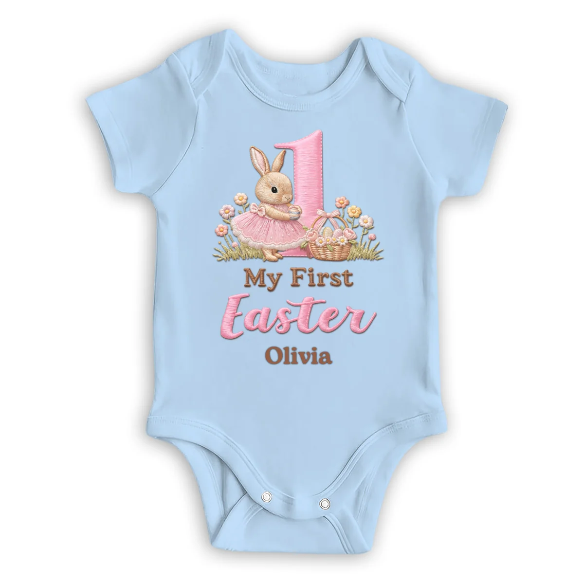Sweet First Easter Bunny - Personalized Custom Baby Onesie - Image 9